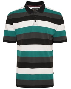 KAM Yarn Dye Stripe Piqué Polo Tidepool